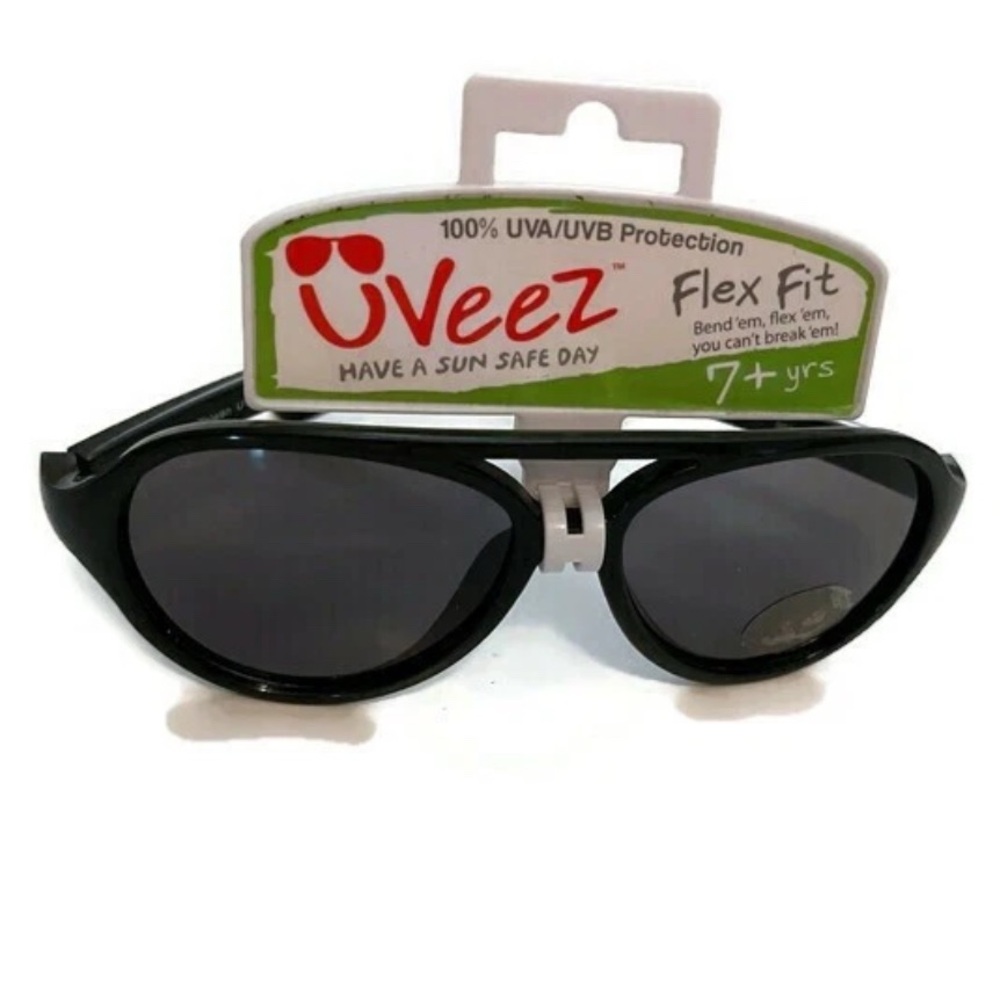 UVeez Flex Fit Black Sunglasses Kids 7+yrs